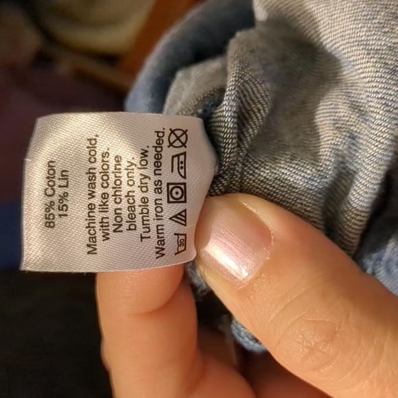 J. Crew Chambray Tie Front Wide Leg Loose Fit Pants Gray Blue Size US 4 - Picture 7 of 7